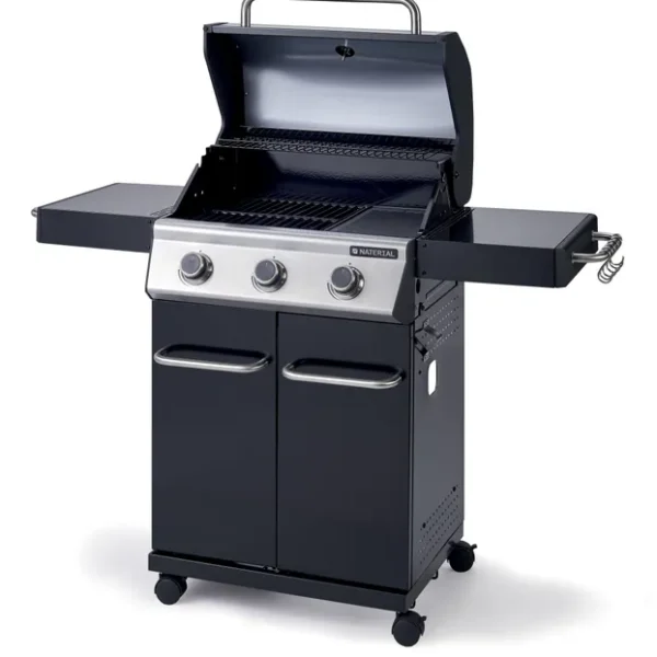 Barbacoa de gas NATERIAL Kenton de 3 quemadores y 10.5 kw de potencia